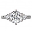 3 Stone Semi-Mount Diamond Ring