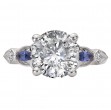 Diamond and Sapphire Semi-Mount Engagement Ring