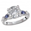 Diamond and Sapphire Semi-Mount Engagement Ring