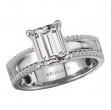 Wide Band Semi-Mount Diamond Engagement Ring