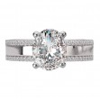 Wide Band Semi-Mount Diamond Engagement Ring