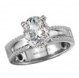 Wide Band Semi-Mount Diamond Engagement Ring