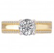 Wide Band Semi-Mount Diamond Engagement Ring