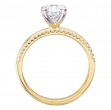 Wide Band Semi-Mount Diamond Engagement Ring