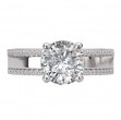 Wide Band Semi-Mount Diamond Engagement Ring