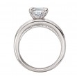 Three Row Band Semi-Mount Diamond Engagement Ring