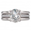 Three Row Band Semi-Mount Diamond Engagement Ring