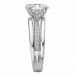 Three Row Band Semi-Mount Diamond Engagement Ring