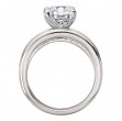 Three Row Band Semi-Mount Diamond Engagement Ring