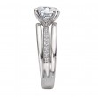 Three Row Band Semi-Mount Diamond Engagement Ring