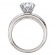 Three Row Band Semi-Mount Diamond Engagement Ring