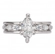 Three Row Semi-Mount Diamond Engagement Ring