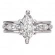 Three Row Semi-Mount Diamond Engagement Ring