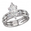 Three Row Semi-Mount Diamond Engagement Ring