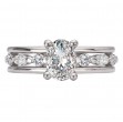 Three Row Semi-Mount Diamond Engagement Ring