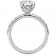 Three Row Semi-Mount Diamond Engagement Ring