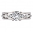 Three Row Semi-Mount Diamond Engagement Ring