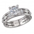 Three Row Semi-Mount Diamond Engagement Ring