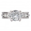 Three Row Semi-Mount Diamond Engagement Ring