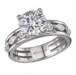 Three Row Semi-Mount Diamond Engagement Ring