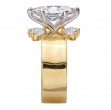 Wide Band Semi-Mount Diamond Engagement Ring