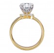 Wide Band Semi-Mount Diamond Engagement Ring