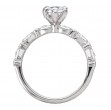 Three Row Semi-Mount Diamond Engagement Ring