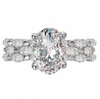 Three Row Semi-Mount Diamond Engagement Ring