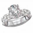 Three Row Semi-Mount Diamond Engagement Ring