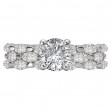 Three Row Semi-Mount Diamond Engagement Ring