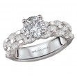 Three Row Semi-Mount Diamond Engagement Ring