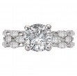 Three Row Semi-Mount Diamond Engagement Ring