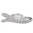 Semi-Mount Diamond Wave Shank Engagement Ring