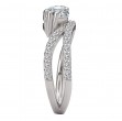 Semi-Mount Diamond Wave Shank Engagement Ring