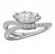 Semi-Mount Diamond Wave Shank Engagement Ring