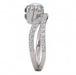 Semi-Mount Diamond Wave Shank Engagement Ring