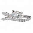 Semi-Mount Diamond Wave Band Engagement Ring