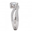 Semi-Mount Diamond Wave Band Engagement Ring