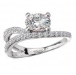 Semi-Mount Diamond Wave Band Engagement Ring