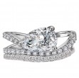 Semi-Mount Diamond Wave Band Engagement Ring