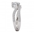 Semi-Mount Diamond Wave Band Engagement Ring