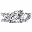 Semi-Mount Diamond Wave Band Engagement Ring