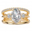 3 Row Shank Semi-Mount Diamond Ring