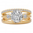 3 Row Shank Semi-Mount Diamond Ring