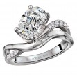 Semi-Mount Diamond Wave Shank Engagement Ring