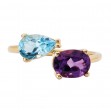 Amethyst and Swiss Blue Topaz Ring