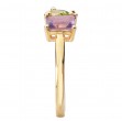 2-Stone Peridot and Pink Amethyst Ring