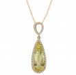 Diamond Lemon Quartz Pendant