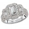 Triple Halo Semi-Mount Diamond Ring