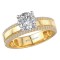 Wide Band Semi-Mount Diamond Engagement Ring